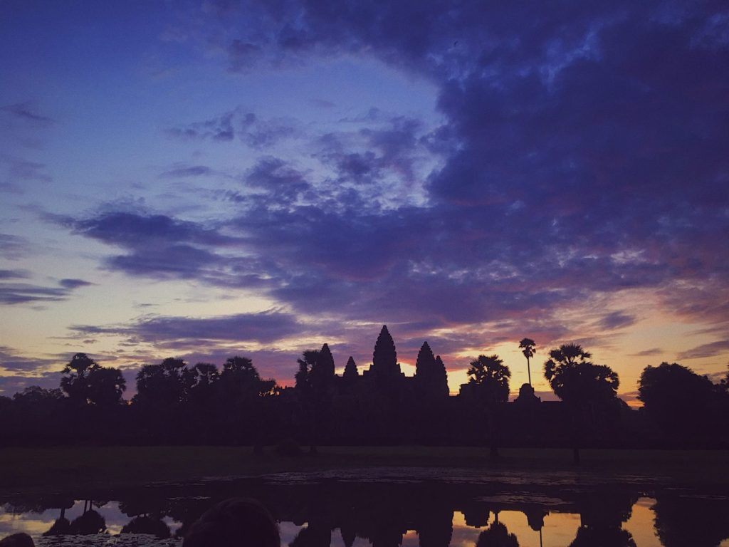 Angkor Wat temple sunrise Siem Reap backpacking cambodia