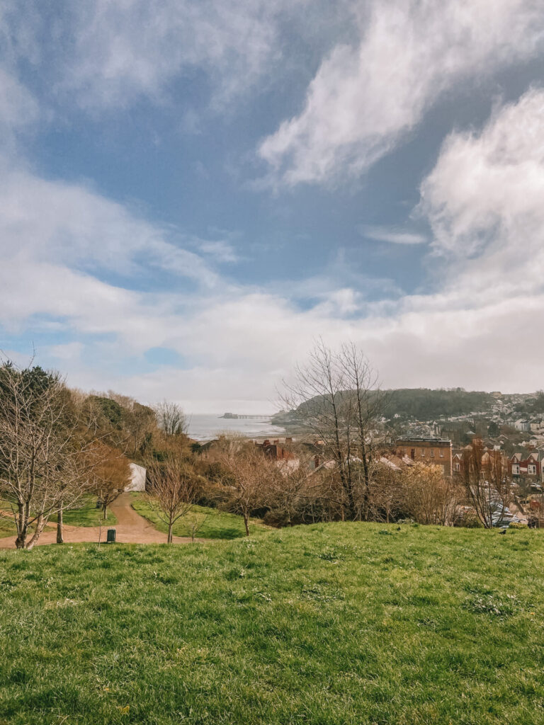 view of mumbles Swansea bay from oystermouth castle