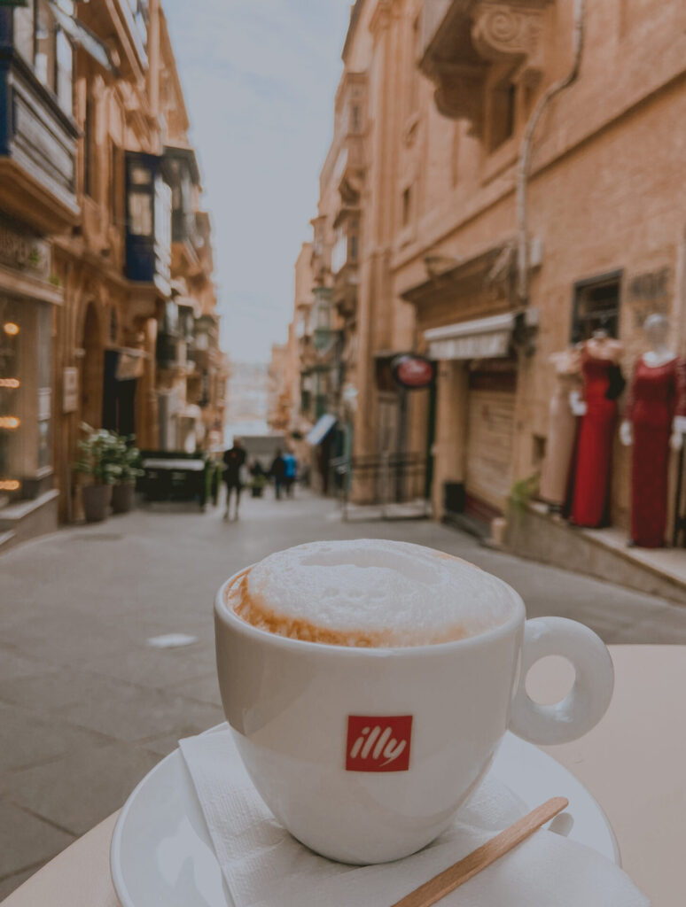 coffee street in valletta